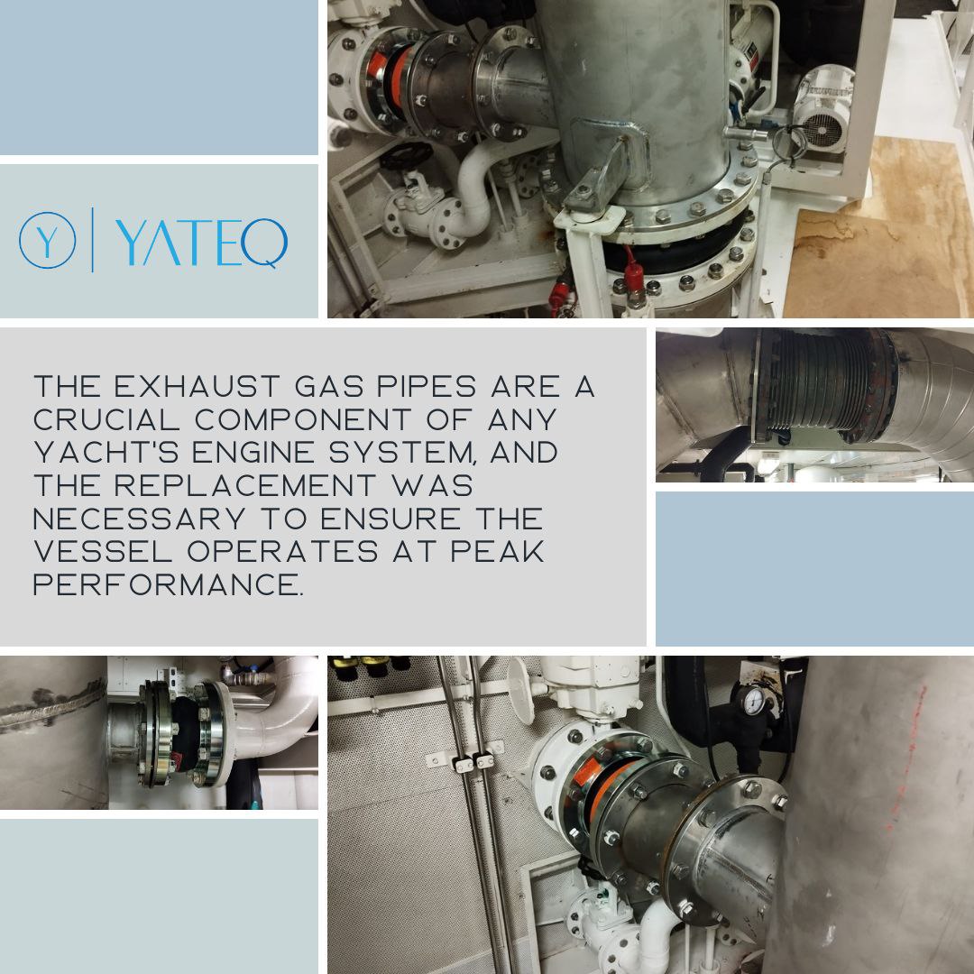 Main Engines Exhaust Gas Pipes Installation - YATEQ - Yacht Technical ...